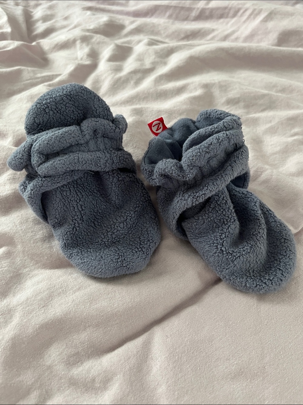 ZUTANO Kids Plush Fleece Booties - navy blue size 18M